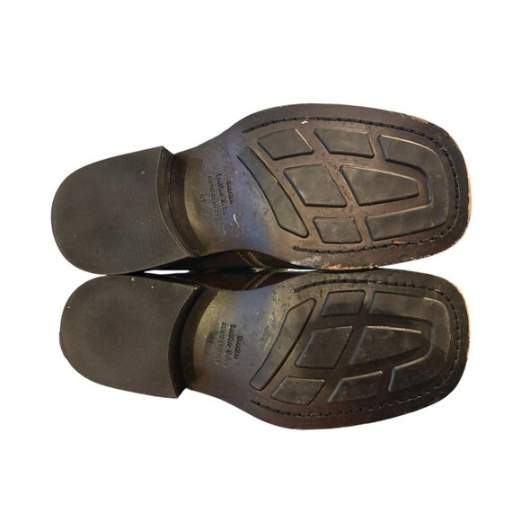 Vintage Kenneth Cole Square Toe Brown Leather Chukka Boots Made in Italy Size 41 - Picture 8 of 8